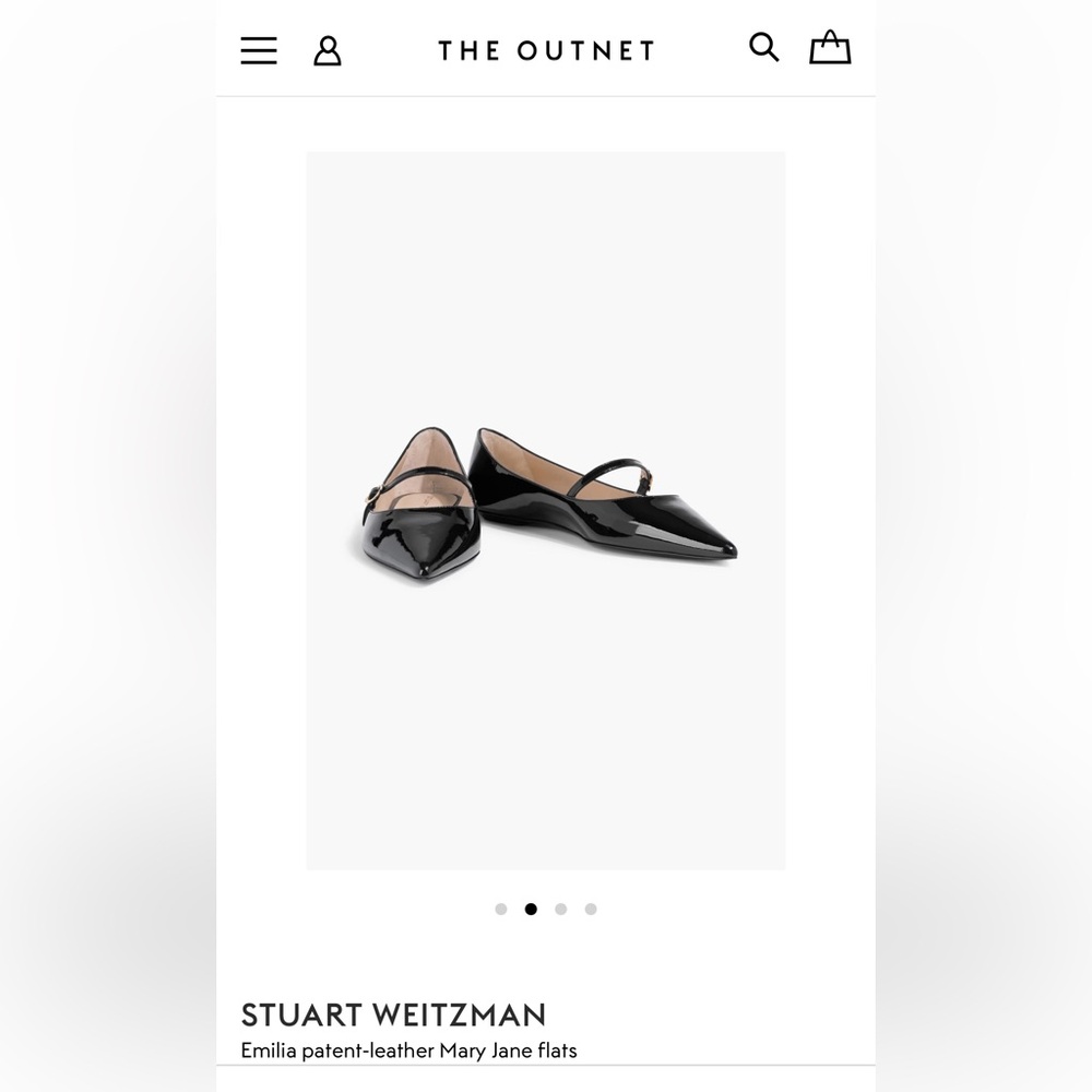 Stuart Weitzman Black Patent Leather Mary Jane Flats